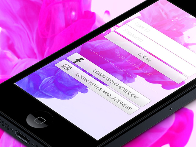 Mobile application user login interface